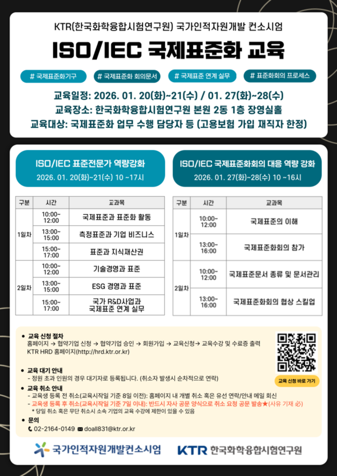 KTR, ISO/IEC 국제표준화 교...